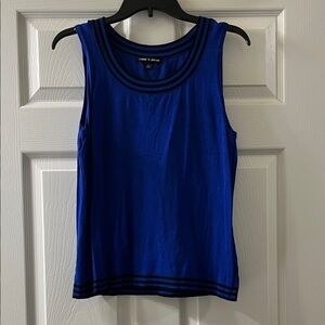 Cable & Gauge Royal Blue sweater top with Black Details